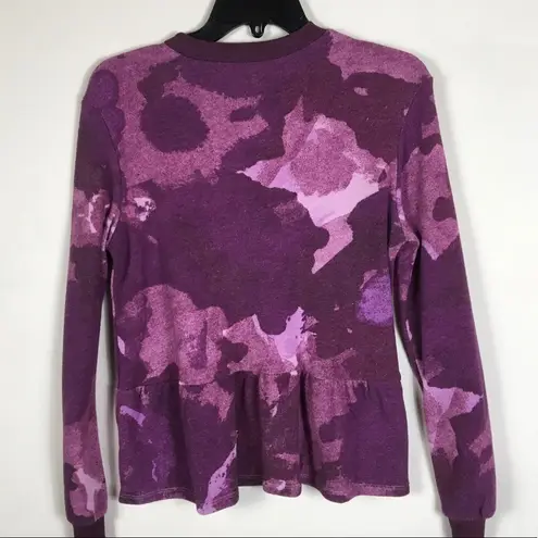 Alternative Apparel Peplum Camo Sweatshirt Purple