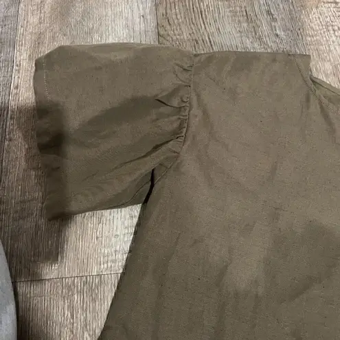 Ulla Johnson Marcelle Olive Cotton Twill Tunic Ruffle Dress 2