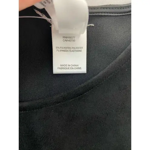 Wynne Layers Tank Top Womens M Shell Faux Suede Zip Back Black Stretch NWOT Size M