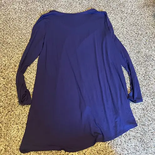 Eileen Fisher  Navy Blue‎ Long Sleeve Asymmetric Tunic Stretch Jersey Knit Size L