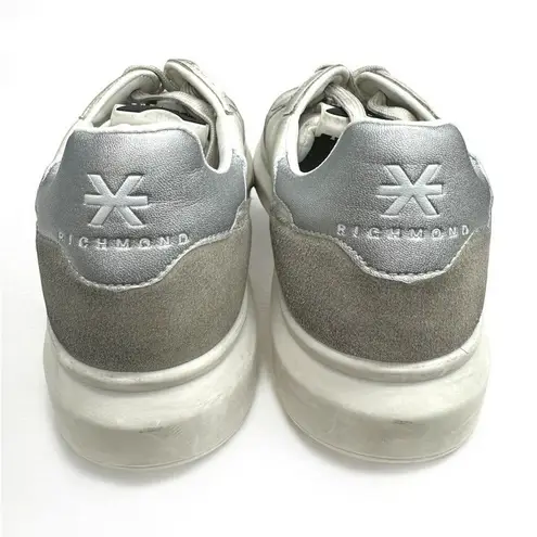 John Richmond Low Top Distressed Sneakers New! White Size 9