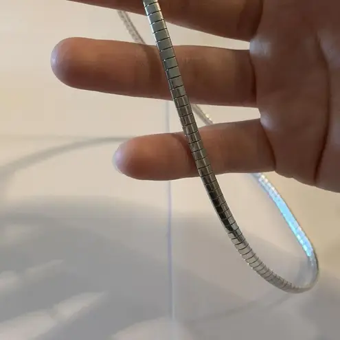 Sterling Silver Omega Chain Marked GM 925 Italy Necklace Lobster Clasp