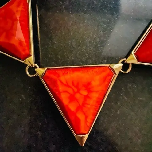 Amrita Singh Reversible Bermuda coral/turquoise statement necklace.