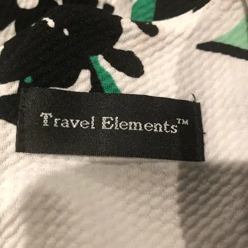 Elements Travel Sheath Dress Midi Career Green White Black Size L