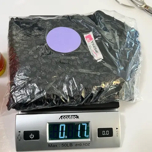 YVETTE FASHION Black Sequin Sleeveless Tank Top Women's Party Glam Stretch Size M