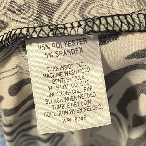 JM Collection Women's 3X Embellished Green Paisley Zebra Print Tunic Top