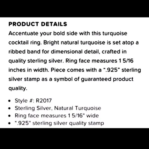 Silpada Turquoise Sterling Silver 925 Ring Size 8