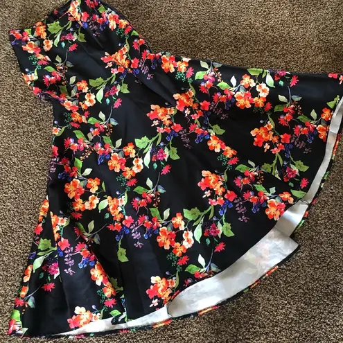 Prom Mermaid Skirt Long Size 9 Black Skirt City Studio Dark Floral