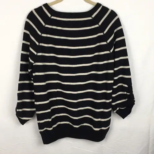 Andrea Jovine Black/Off White Striped Sweater