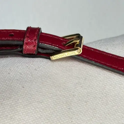 Michael kors Signature jet set east west brown monogram wine red crossbody bag