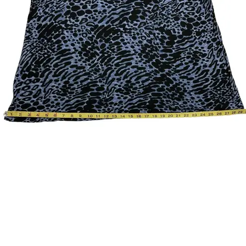 Fenn Wright Manson Womens Leopard Print Short Sleeve T-Shirt Size 2X Blue Black