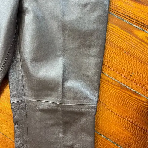 Newport News Vintage ✨ ✨ 100% Leather Chocolate Brown Pants ~ Size 6P 🍄