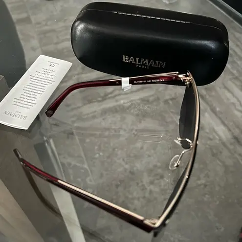 Balmain Sunglasses with Red Frames 70MM + Case New w/Tag Retail $325