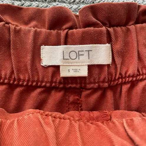 Loft  Dark Red Drapey Lyocell Drawstring Waist Flowy Shorts Size Small thumbnail 3