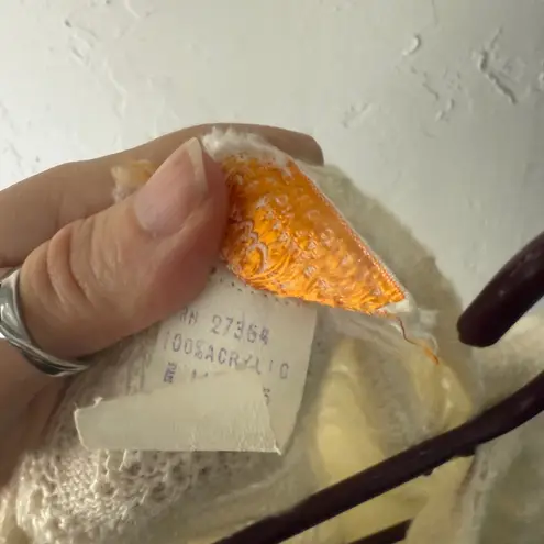 Jolie Vintage 60s Popcorn Knitwear Cream Sweater Medium Cottage Coquette