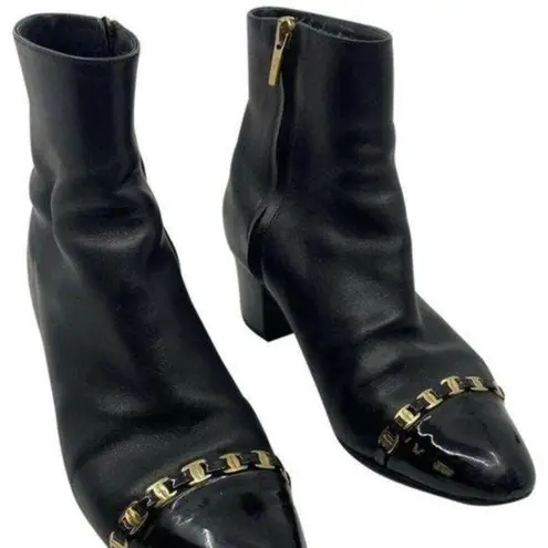 Salvatore Ferragamo Msrp$730 Booties W/ Gold signa