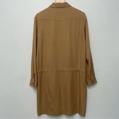 Tomas Maier Long Sleeve Shirt Dress Tan Size 6 Collared PullOver Classic Capsule Brown