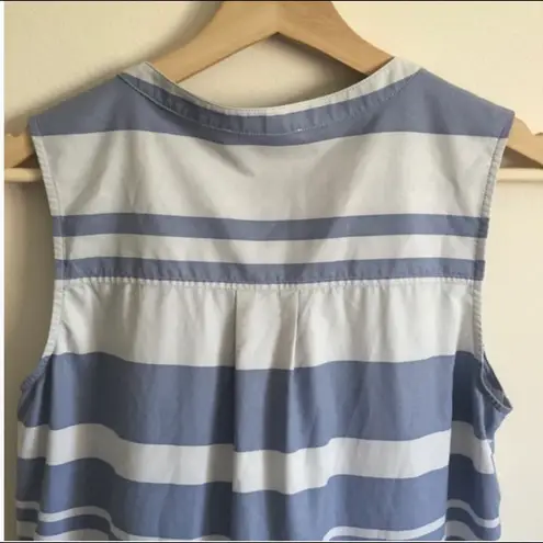 prAna White Fairhope Blue Stripe Natassa Halter Neck Sleeveless Tunic Tank Top