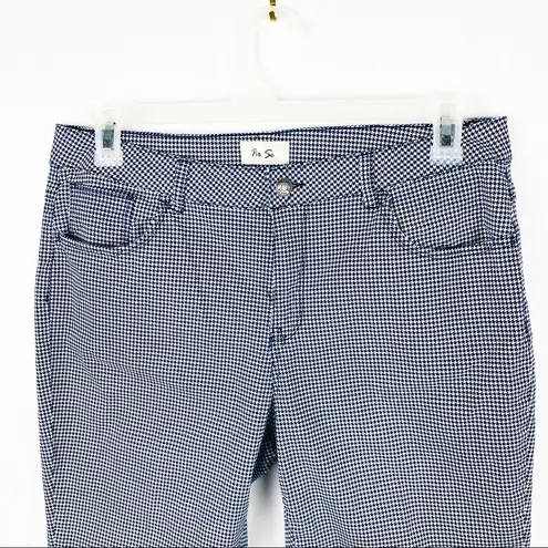 Per Se Navy and White Checkered Gingham Plaid High Rise Ankle Jeans, Size 14