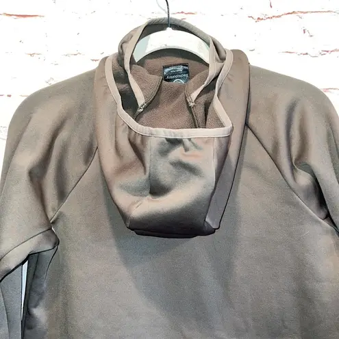 Back Country hoodie pullover pocket small olive green thumb holes snug fit - Image 7