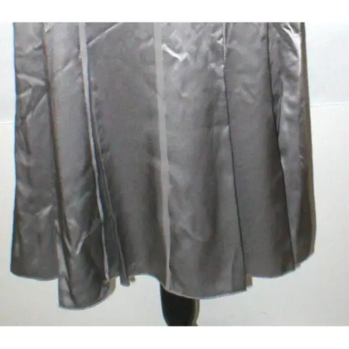 New NWT $498 Womens Silver Silk Skirt Worth New York 8 York Metallic Layered