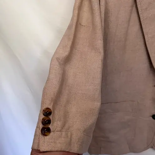 Liz Sport Vtg 80s Linen Blend Womens Blazer Sz S Preppy Quiet Luxury Classic 90s