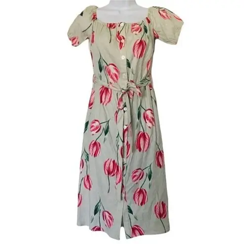 L'Academie X Revolve The Callao Midi Dress Mint Tulip Floral size S