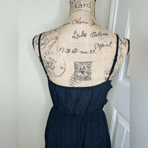 YA Los Angeles Ya Las Angeles Ruffled Crinkle Black Dress Size Large