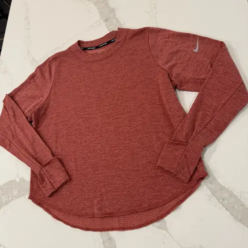 Nike  Dri-Fit Sphere Element Long Sleeve Running Top Women’s Large Heather Red - Image 2