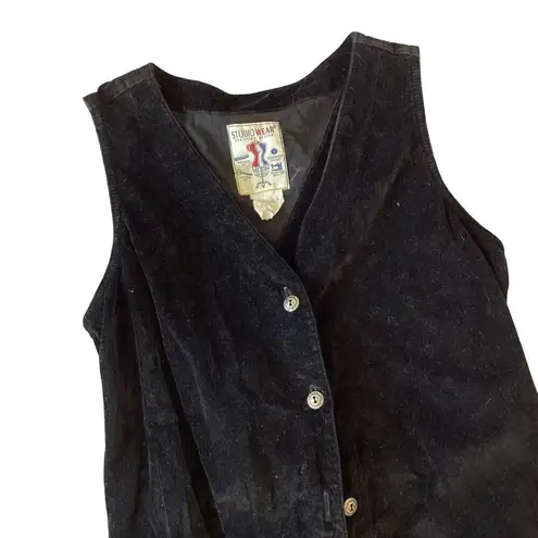 Vintage Studio Wear Corduroy Dress Black Size M