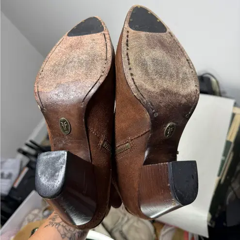 Frye  Renee Seam Short Boot , Brown Suede, Womens Size 7.5 M
