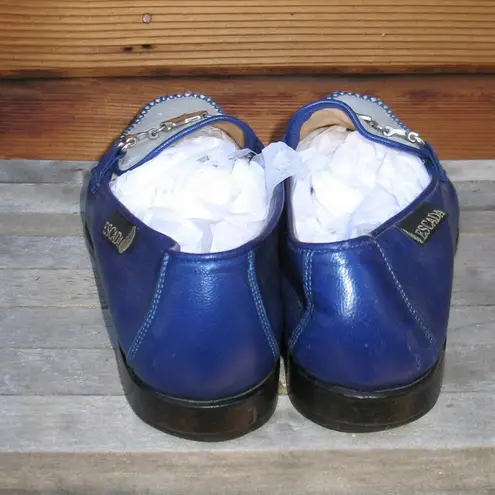 Vintage Blue  Silver Loafers