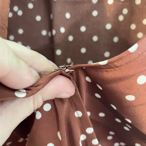 Scoop Wrap Blouse | NWT | Polka Dot | Size XS | Retro Pinup | Coquette Brown