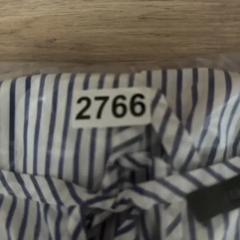 J Crew Shirt Womens Large Blue White Stripe Brunswick Preppy Bohemian Nautical