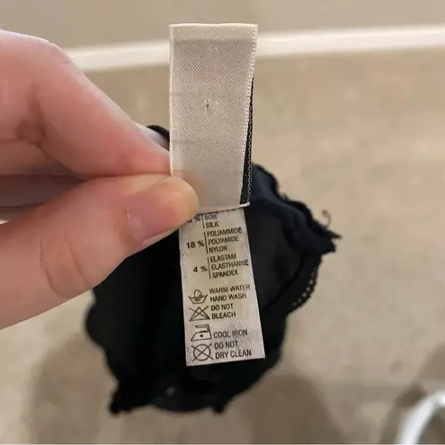 MISS NAORY of Italy Black Silk Blend Beaded Lingerie Slip US Size Small