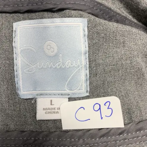 Dressbarn Sunday Jacket Stretchy Full Zip Cotton Gray Fitted Womens Sz Large