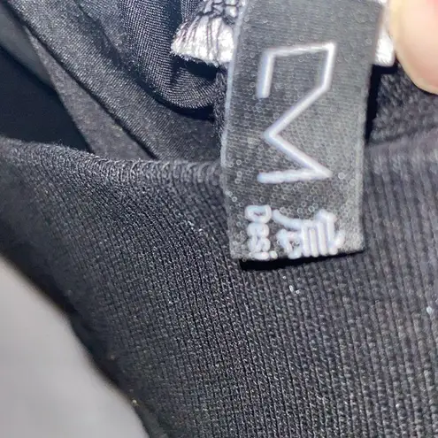 Embroidered Bird and Floral Sweatshirt LONG BLACK SEQUINED SLEEVES Pink Cuffs Size XL