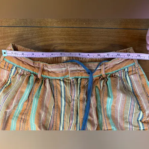 Free People  Kahuna Harem Shorts XS Orange Stripe Boho Festival Cotton