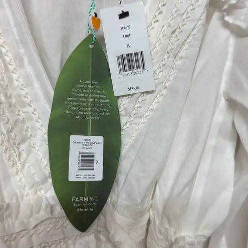 Farm Rio  Cotton Voile Side Wrap Silhouette Blouse Sz XS‎ NWT