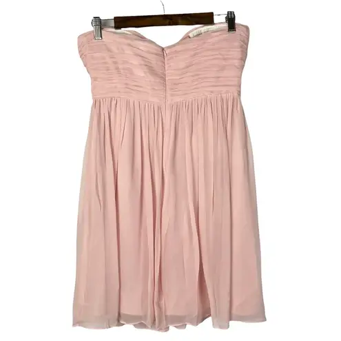 Donna Morgan  Blush Pink Chiffon Strapless Formal Dress 8