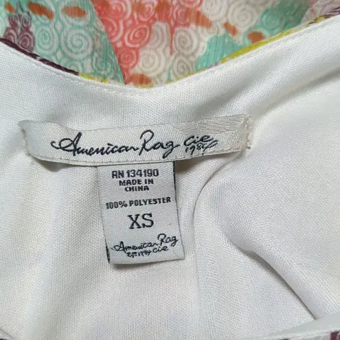 American Rag ‎ Cie Dress Pastel Colored Chevron Mini Flutter Sleeve Woman's XS