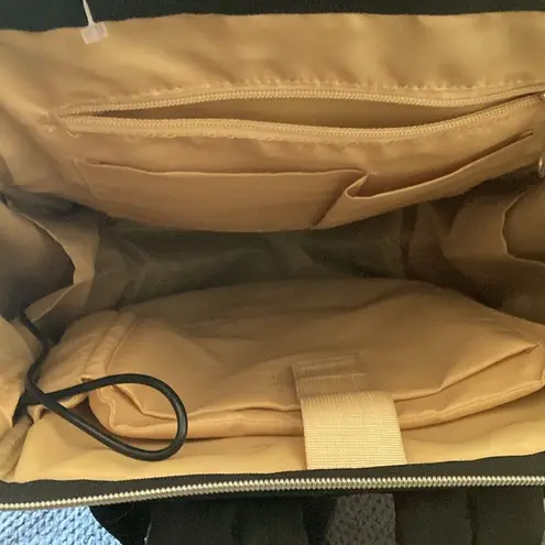 Vsnoon Quilted Black Diaper Travel Backpack with USB Port & Laptop Sleeve