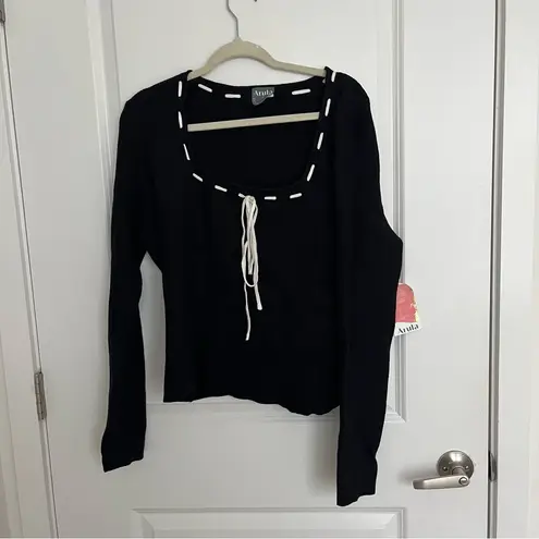NEW Arula Black Ribbon Sweater Plus Size C / 3X NWT