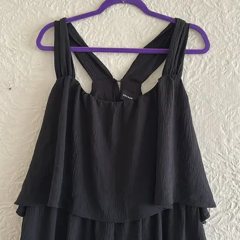 Heyson Black Crinkle Keyhole Back Tiered Romper 2XL NWT Size 2X