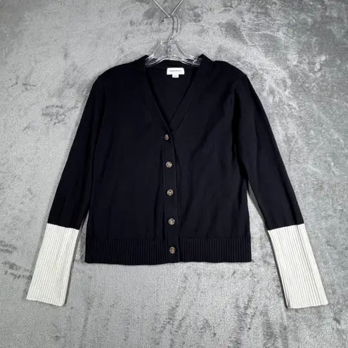 Summersalt Sweater Black White Colorblock Cotton Cashmere Blend Classic Size S