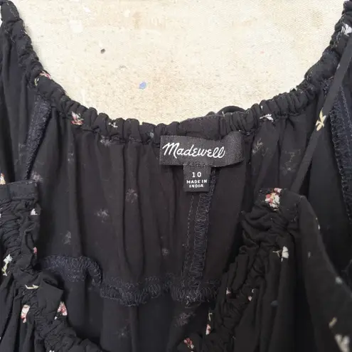 Madewell  Tie-Back Button-Front Mini Dress in Geodot Floral