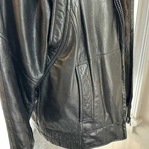 Andrew Marc Vintage Marc by Leather Jacket, lined w/genuine removable mink vest