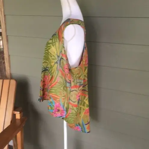 Mileage Tropical High Low Tank Top Size 2X