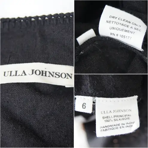 Ulla Johnson 100% Silk Black Mini Dress