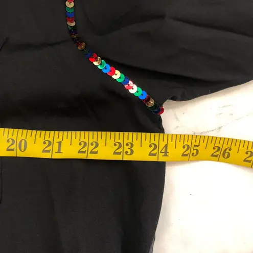 Vintage 90s Funky Black multicolored sequin button